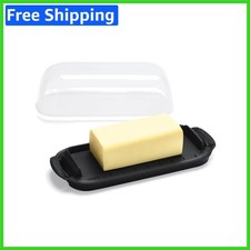 Microwave Safe Butter Container with Ramp for Easy Scooping - Polished Black