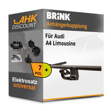 Für Audi A4 Limousine 00- BRINK Anhängerkupplung abnehmbar + 7polig E-Satz NEU