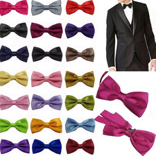 Tuxedo PreTied Light Baby Blue Bow Tie Satin Matching Adjustable Band US SELLER