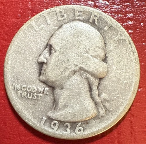 1936-D Washington SILVER Quarter - Circulated - Complete Your Album! 126