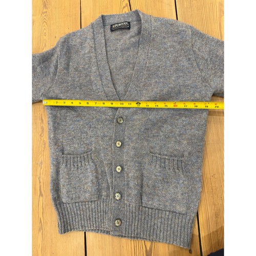 Vintage Puritan Wool Cardigan Light Blue Confetti Scotland Medium - Picture 5 of 6