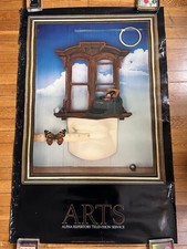 VINTAGE Alpha Repertory Television Service ARTS On Nickelodeon Poster 80s