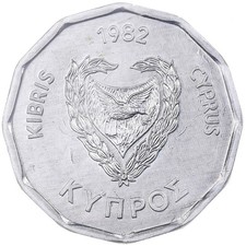 [#135167] Cyprus, 5 Mils, 1982, MDP, Pattern, Aluminum, MS