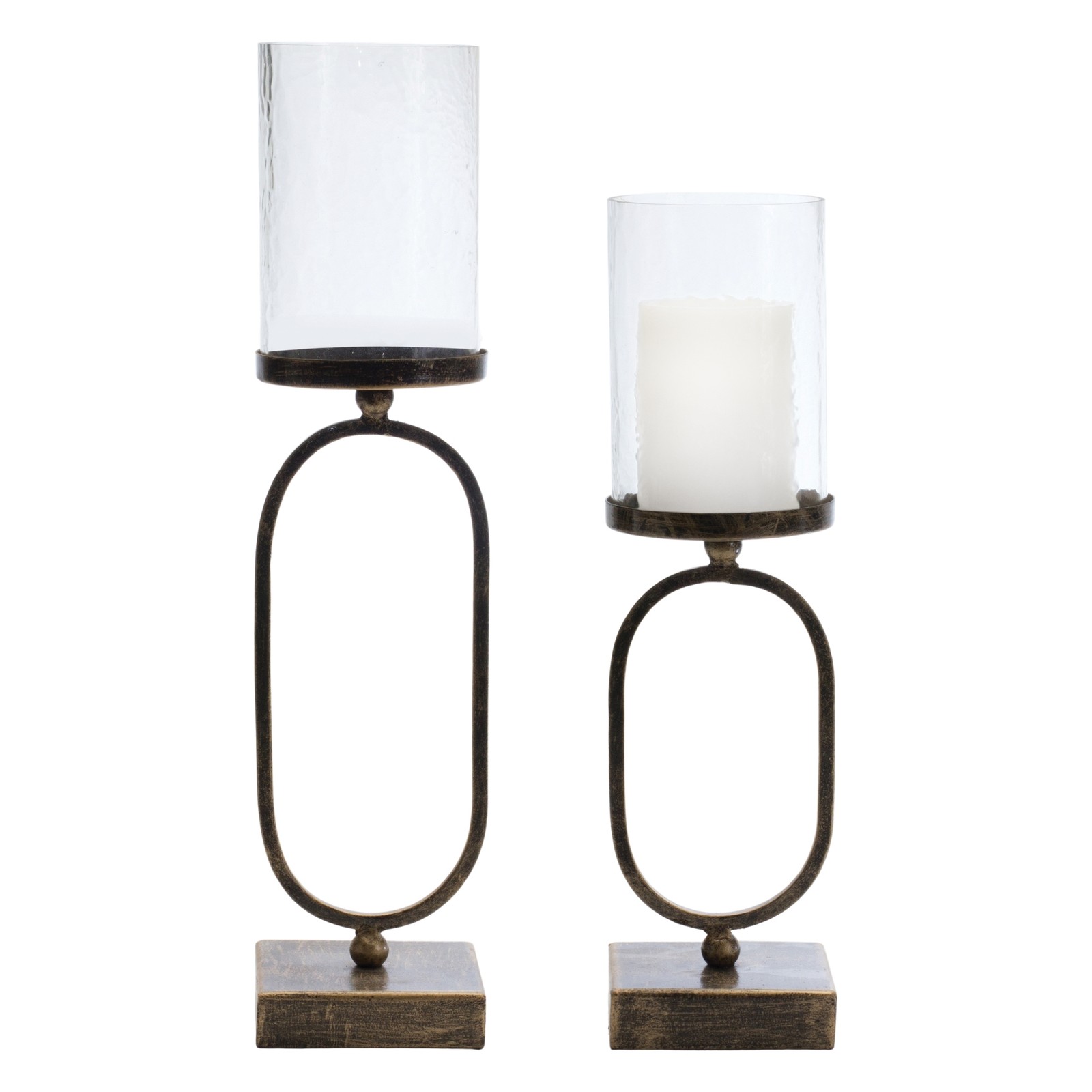 With Glass Hurricane Set Of 2