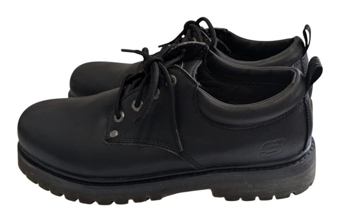 Skechers Tom Cats Mens 10.5 Black Leather Chunky Oxford Utility Shoes Y2K Grunge Tom Cats Black Casual Shoes for Men for sale | eBay main image 2