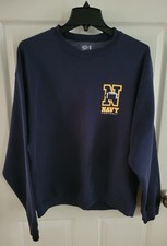 L Navy Football Pullover Crewneck Navy Sweatshirt