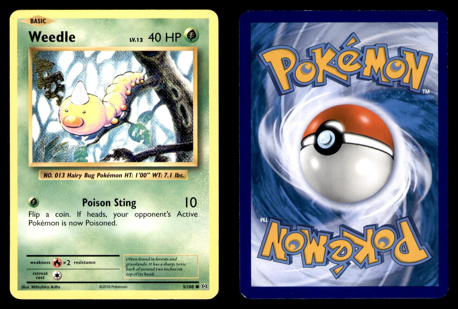 Pokemon Evolutions Weedle 5/108 2016 Common