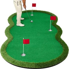 10x15 FT Golf Putting Green Mat Indoor Practice Training Mat w/ 3 Cups  Flags
