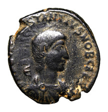 SCARCE E behind Bust Roman empire - Constantius Gallus caesar Half Follis