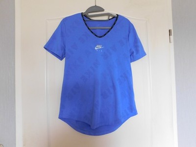 Damenbekleidung Nike Gr.S Sportshirt blau-lila Frontlogo Rückenausschnitt  