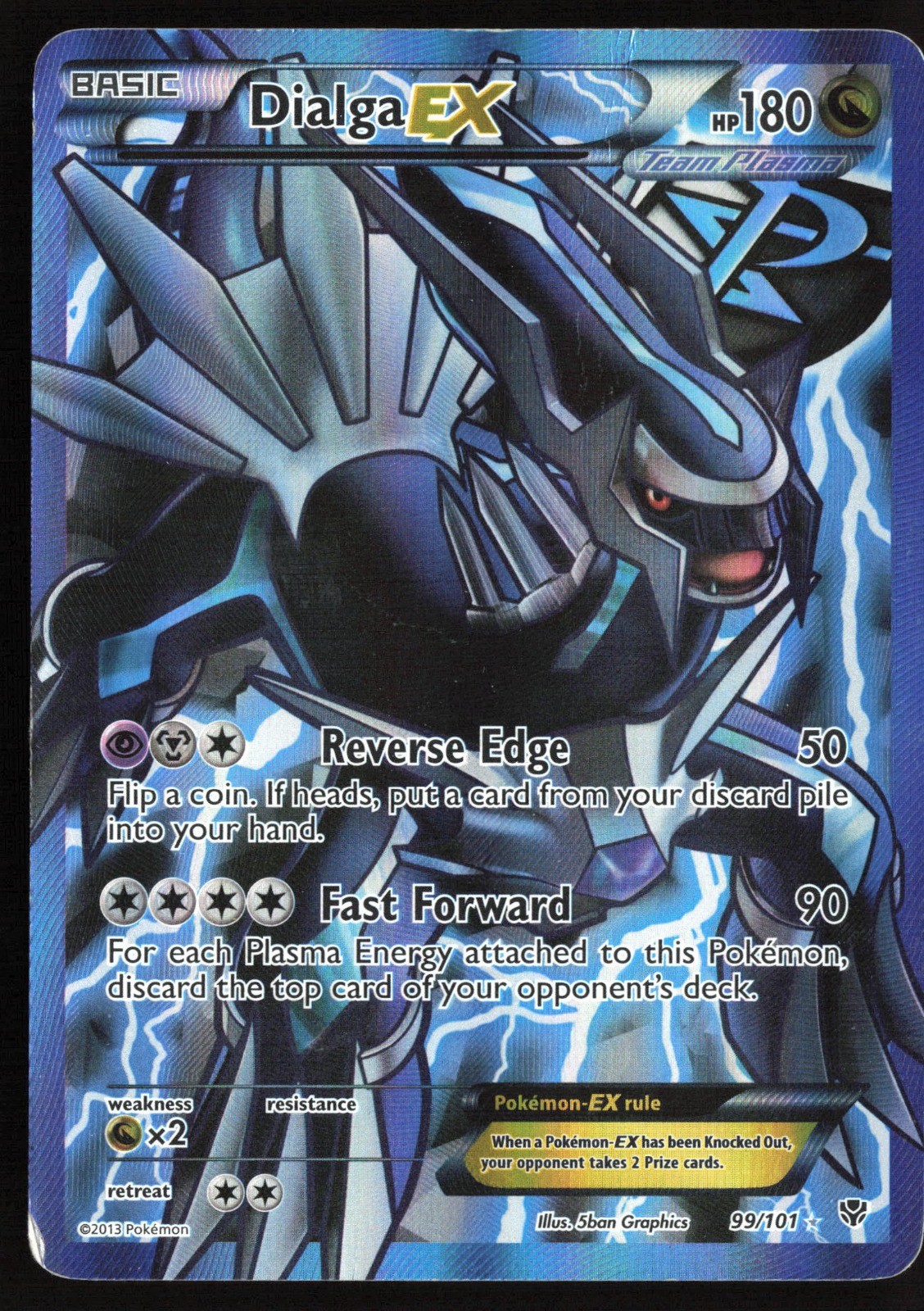 Pokemon Dialga EX (Team Plasma) Full Art 99/101 Plasma Blast Holo Ultra Rare HP