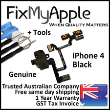 iPhone 4 OEM Black Headphone Audio Jack Volume Flex Cable Replacement Tools Kit
