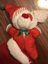 Christmas 1991 Puffalump Puppy Dog Stocking Plush Red White Fisher Price 8126