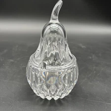 VTG German Cut Crystal Condiment Dish Pear Shaped Heavy High Quality