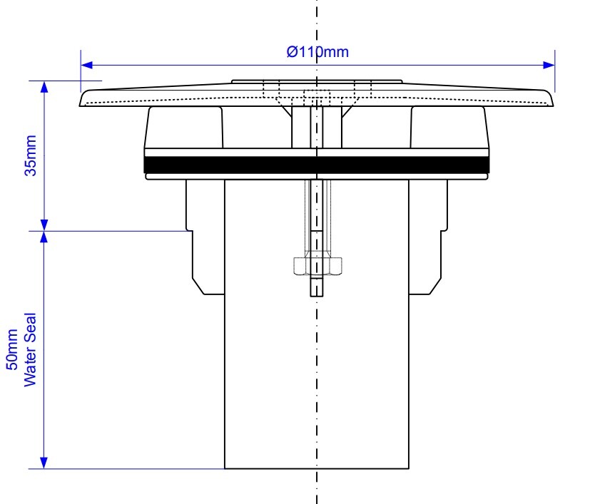 Mcalpine ST90CPTOP+TUBE Replacement Shower Trap Cover for 90mm Waste