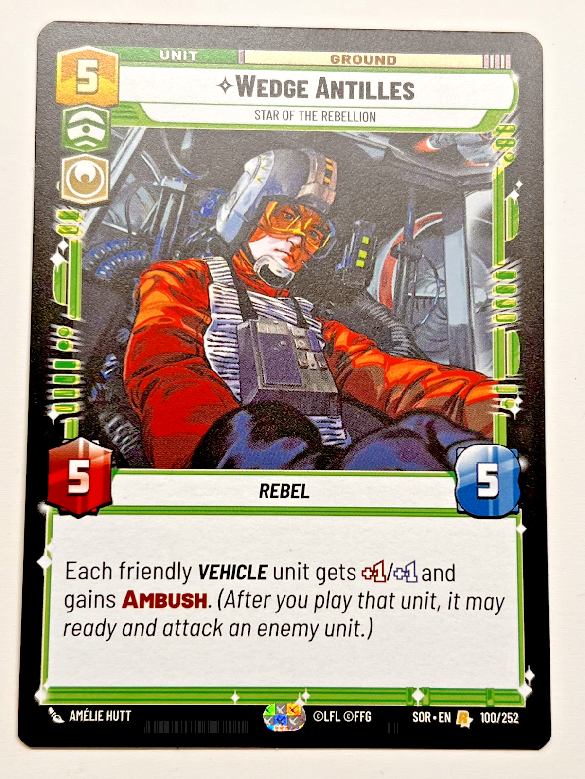 Wedge Antilles - Star of the Rebellion #100/252 Star Wars Unlimited SOR MINT