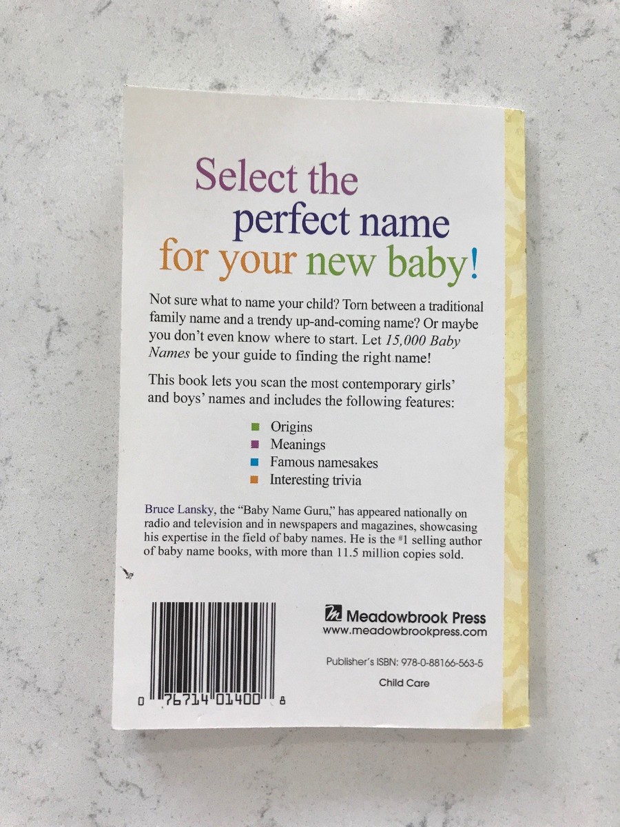 【中古】 15,000+ Baby Names Bruce Lansky 15,000 Baby Names By: Bruce Lansky | eBay