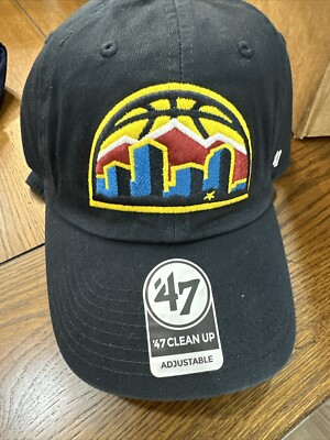 #ad ‘47 Brand Denver Nuggets City edition Adjustable Navy Blue Clean Up Hat Cap $13.29