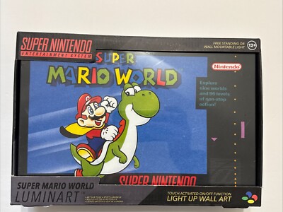 Super Mario World LuminArt Light Up Wall Art - SNES Box Art (NEW)