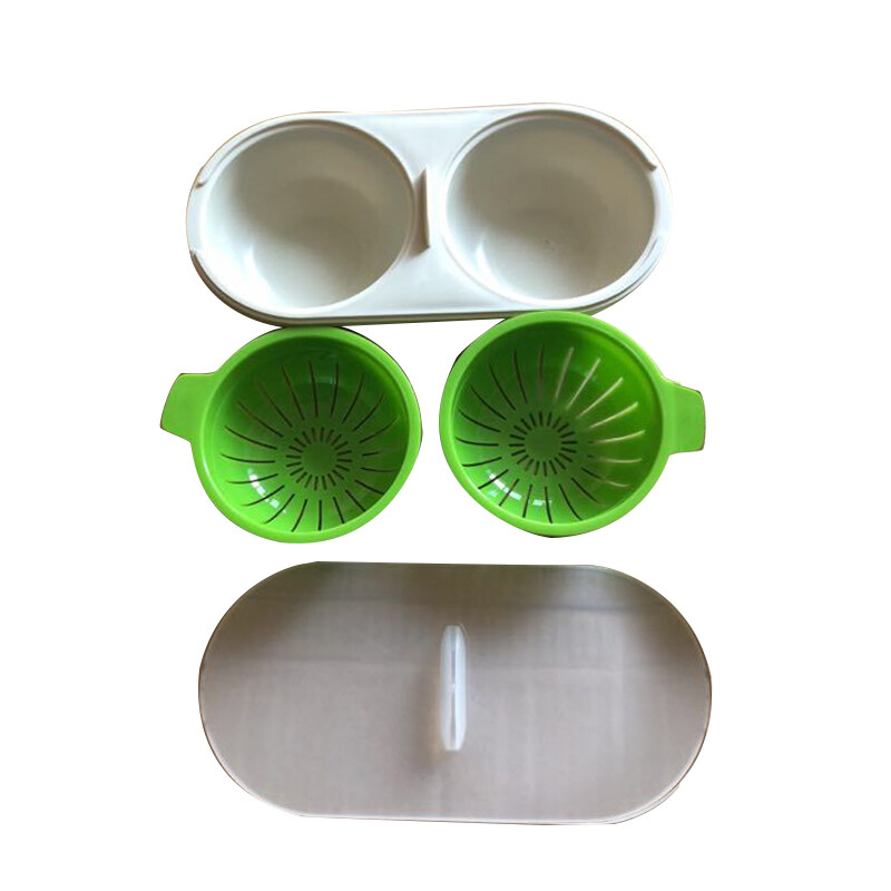 Microwave Egg Poacher Cookware Double Cup Egg Boiler Steamed Kitchen