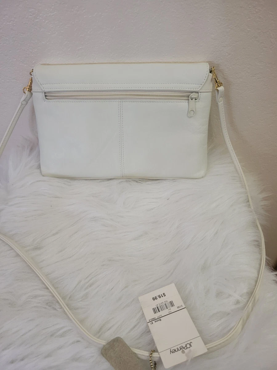CABIN CREEK NEW Gen. Leather Off White Crossbody Purse Removable