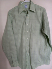 Brooks Brothers Women's Slim Fit Non Iron Button Front Plaid Shirt Size 15.5 4/5