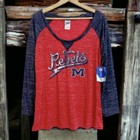 Creative Apparel Womens XL Raglan Shirt Mississippi Rebels Collegiate