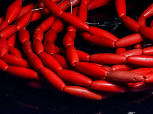 Crimson Red Opaque Antique Bohemian Fulani Glass Beads