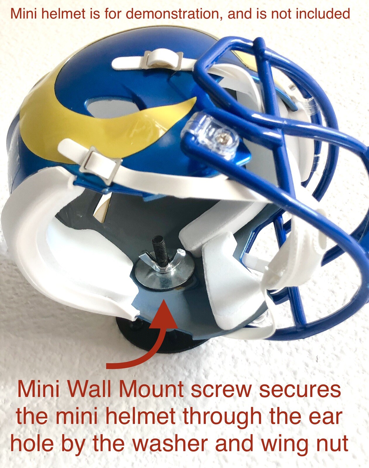 2Pack Floating Hidden Mini Wall Mount for Display of Mini Football