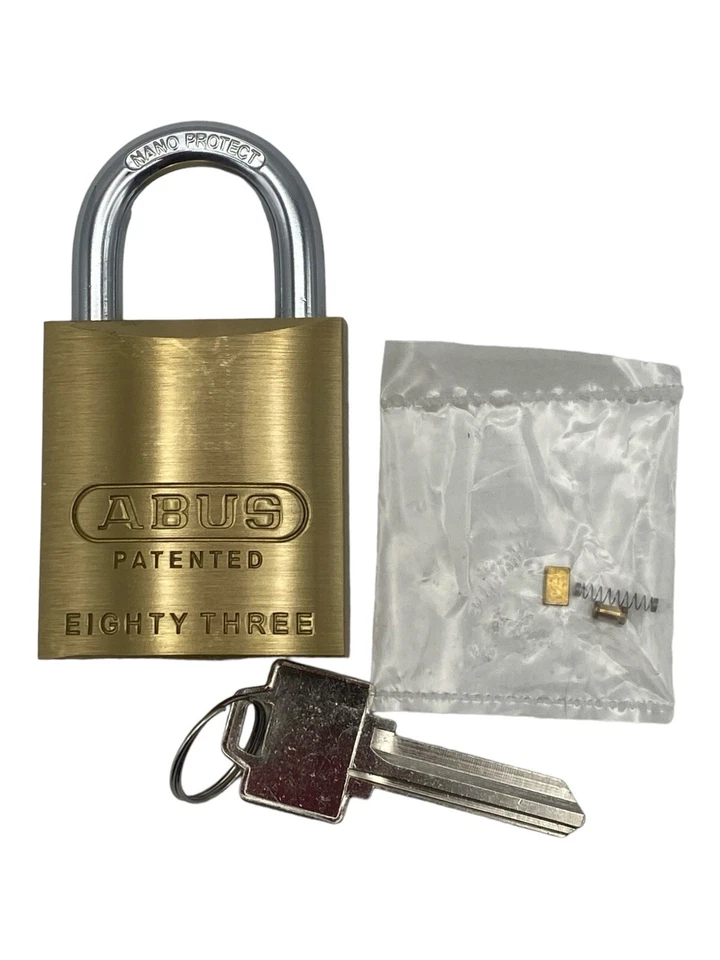 ABUS 83/45 твердый латунный навесной замок с ключом OB #900 в коробке новый - Изображение 3 из 4