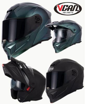 VCAN H276 Flip Front Up Modular On / Off Road Adventure Motorcycle Helmet