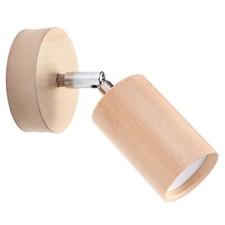 Wand Leuchte Holz natur Wohn Zimmer Beleuchtung Spot Strahler Lampe beweglich