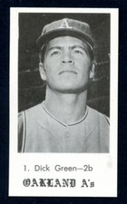 1969 OAKLAND A'S #1 Dick Green 2nd Base Athletics 