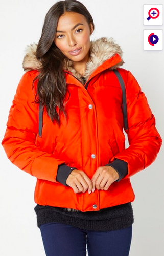 Faux Fur Padded Jacket Coat 