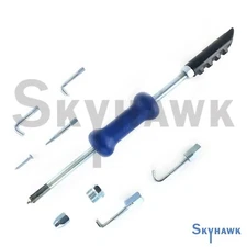 9Pc 6 Way 5Lb Dent Puller Slide Hammer Kit Auto Body Sheet Metal Repair DIY Tool