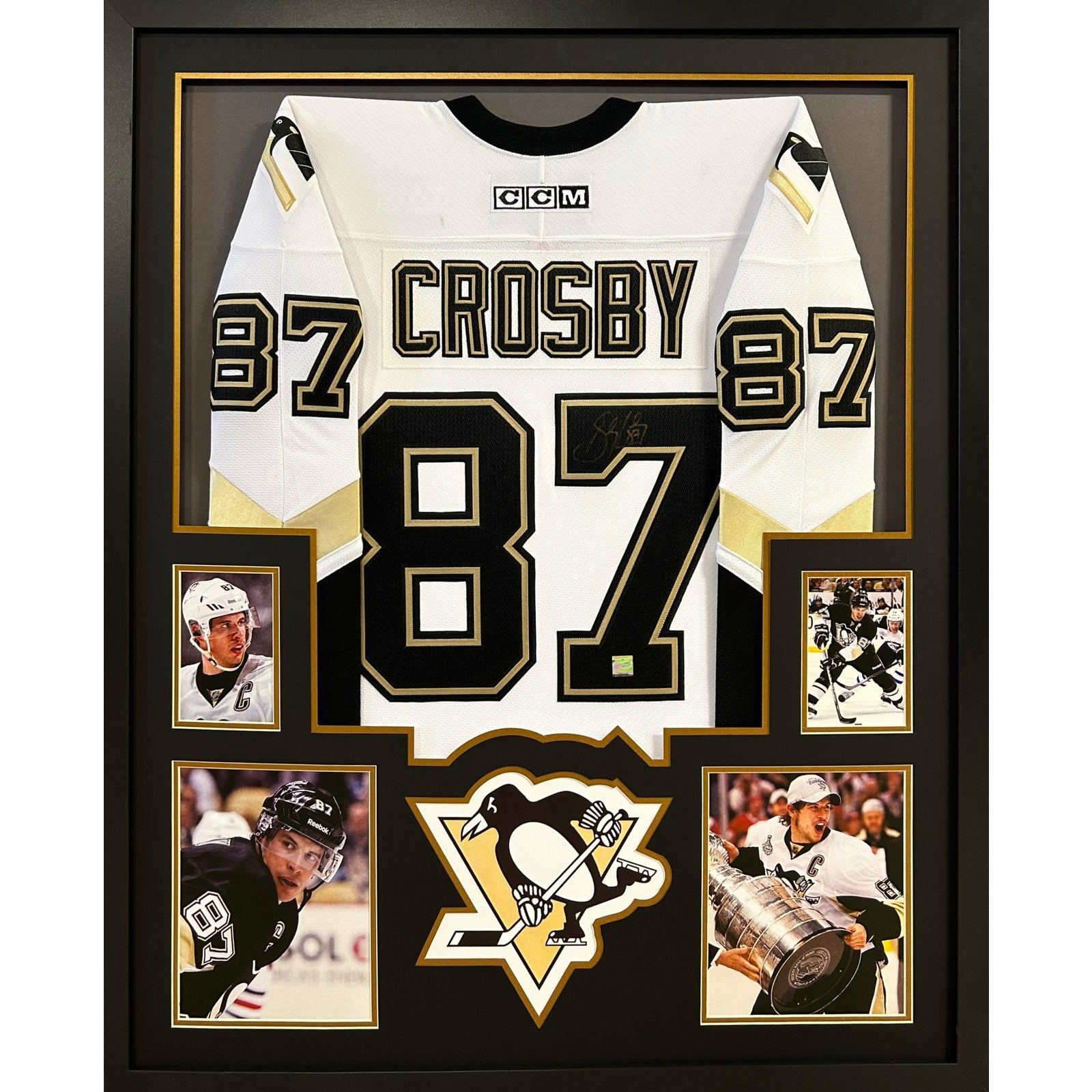 SIDNEY CROSBY ROAD TO 500 GOALS SIGNED PUCKS & USED NET FRAMEWORTH COA LE /87