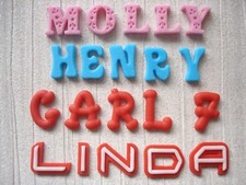 decorative edible letters / numbers for cake / cupcake  decoration ANY COLOUR :)