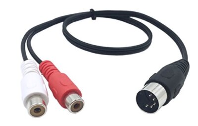 Lemeng 5 Pin Male Din To 2 Rca Female Audio Cable High Quality Midi Connector