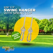 SWING SET STUFF INC. 3/8" X 4" SWING HANGER AND SPRING CLIP FOR WOOD(PAIR) 0272