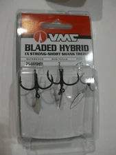 VMC Bladed Hybrid 1x Strong Short Shank treble hooks 2 per pack Choose your Size