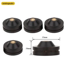 4Pcs 33mmX16mm Ebony Wood Speaker Spike Isolation Feet Base Pad Shockproof Stand