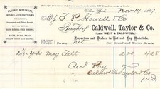 1867 C B CALDWELL ALFRED TAYLOR SKIVERS GRAND & MERCER STREETS NEW YORK