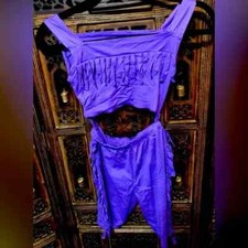 PURPLE FRINGE CONNECTED 2 PIECE DANCEWEAR CHILDREN  S LARGE SIZE 14