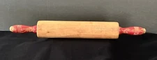 Classic Vintage Red Wooden Rolling Pin - Fits for Primative or Modern Decor