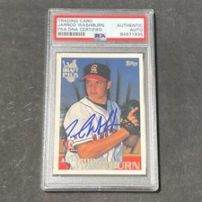 1996 Topps Draft Pick #23 Jarrod Washburn Bob Boone Signed Card Auto PSA Slabbed
