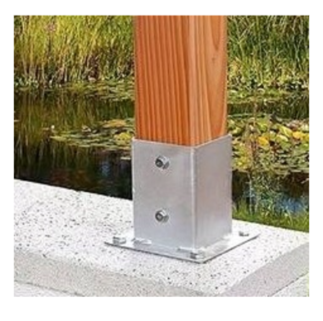 Bolt Down Galvanized Square Post Support Anchor Fence Pergola Gazebo
