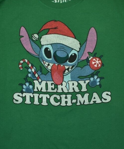 Disney Lilo & Stitch Mens Stich Merry Stitch-Mas Christmas Shirt New S-3XL - Picture 2 of 5