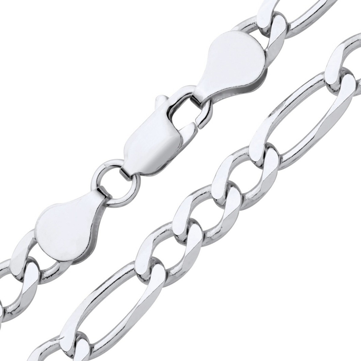 Sterling Silver 6mm Figaro Curb Chain 16 18 20 22 24 26 30