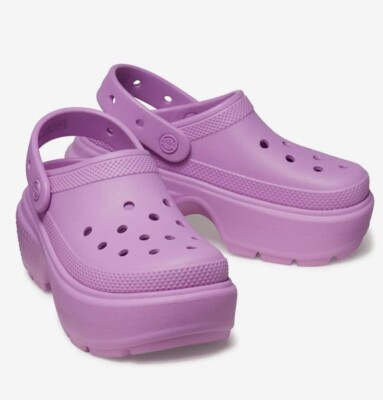 Crocs Stomp Clog US M5 W7 Bubble Gum Barbie Pink Chunky Heel EU 37 38 - UK M4 W5