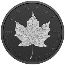 Rhodium Gilded 2X Incuse 2020 CANADA 3oz .9999 Pure Silver Maple Leaf $50 Coin